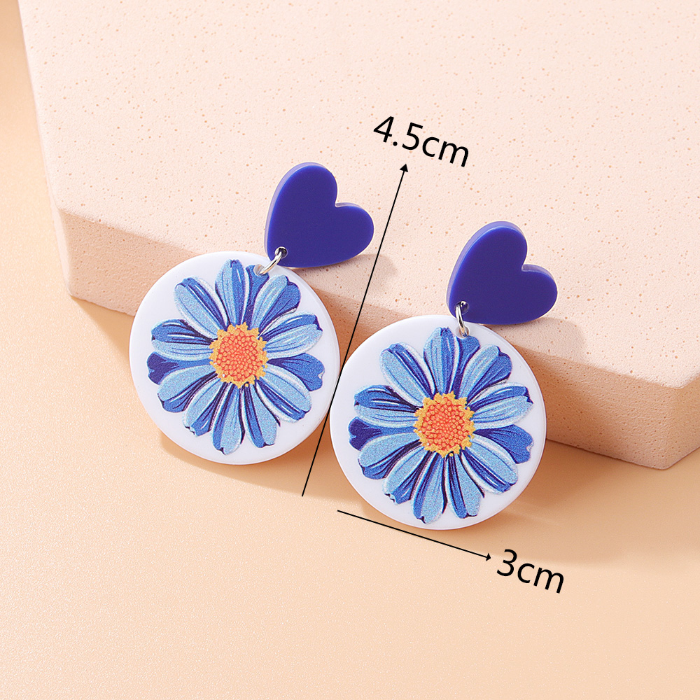 Fashion New Round Transparent Acrylic Flower Butterfly Shaped Earrings display picture 8