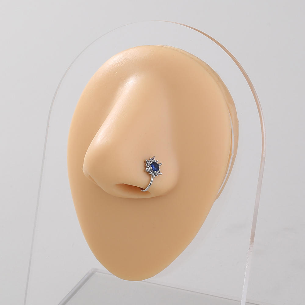 Mode Mini Micro-incrusté De Tournesol Zircon Perforation-livraison Piercing Nez De Cuivre Anneau display picture 1