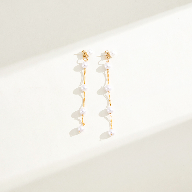 Fashion Geometric Beaded Metal Earrings display picture 4