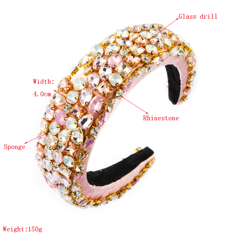 Fashion Baroque Rhinestone Headband Plus-sized Wide Brim Accessories display picture 1