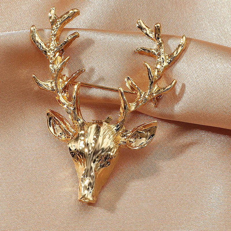 Fashion Creative Clothing Accessories Animal Deer Head Shape Brooch display picture 1