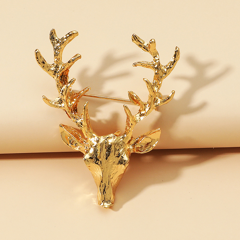 Fashion Creative Clothing Accessories Animal Deer Head Shape Brooch display picture 3