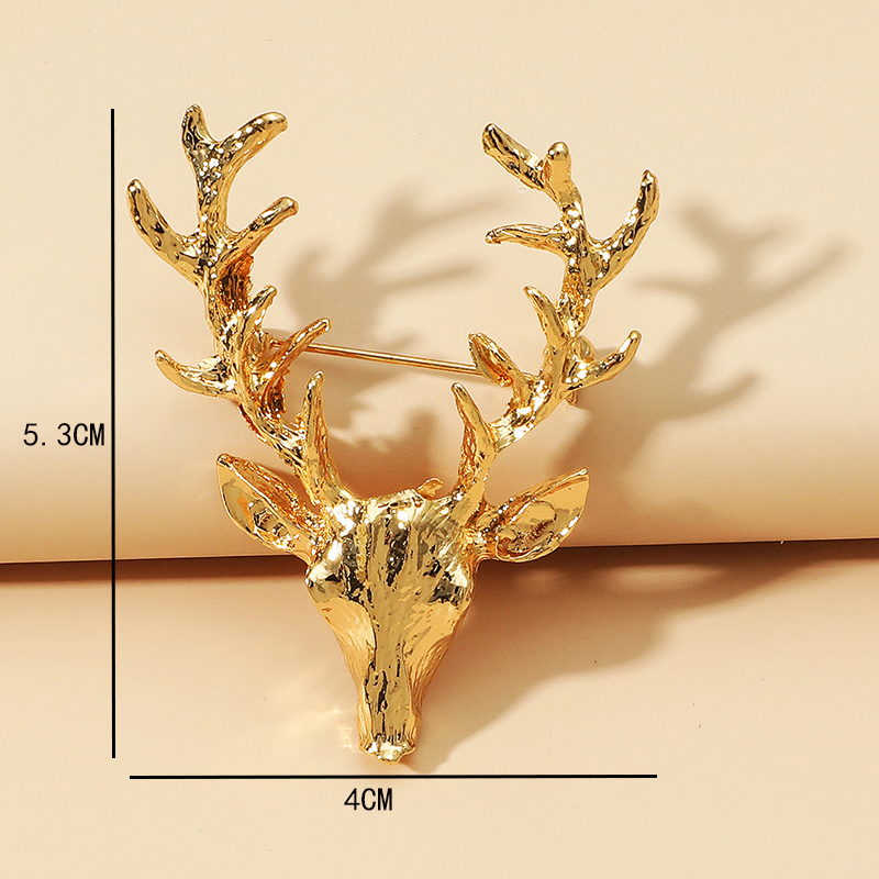 Fashion Creative Clothing Accessories Animal Deer Head Shape Brooch display picture 4