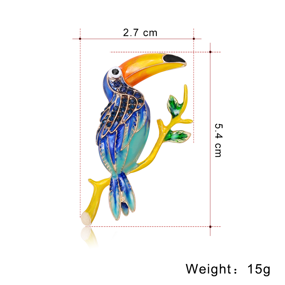 Fashion Simple Giant Mouth Shaped Parrot Alloy Brooch display picture 1