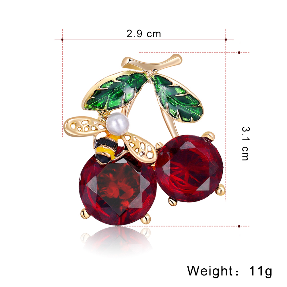 Fashion New Cute Cherry Shaped Brooch Female Suit Accessories display picture 1