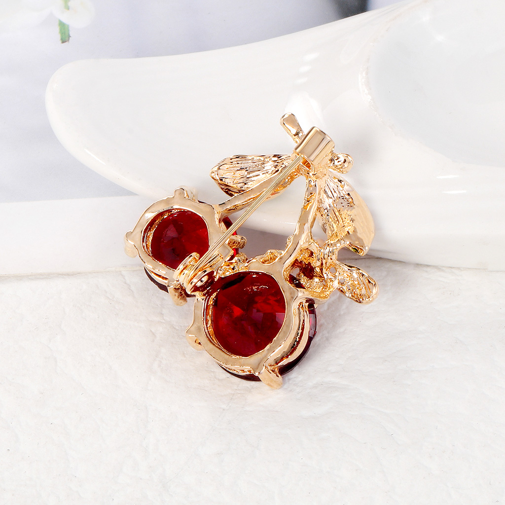 Fashion New Cute Cherry Shaped Brooch Female Suit Accessories display picture 2