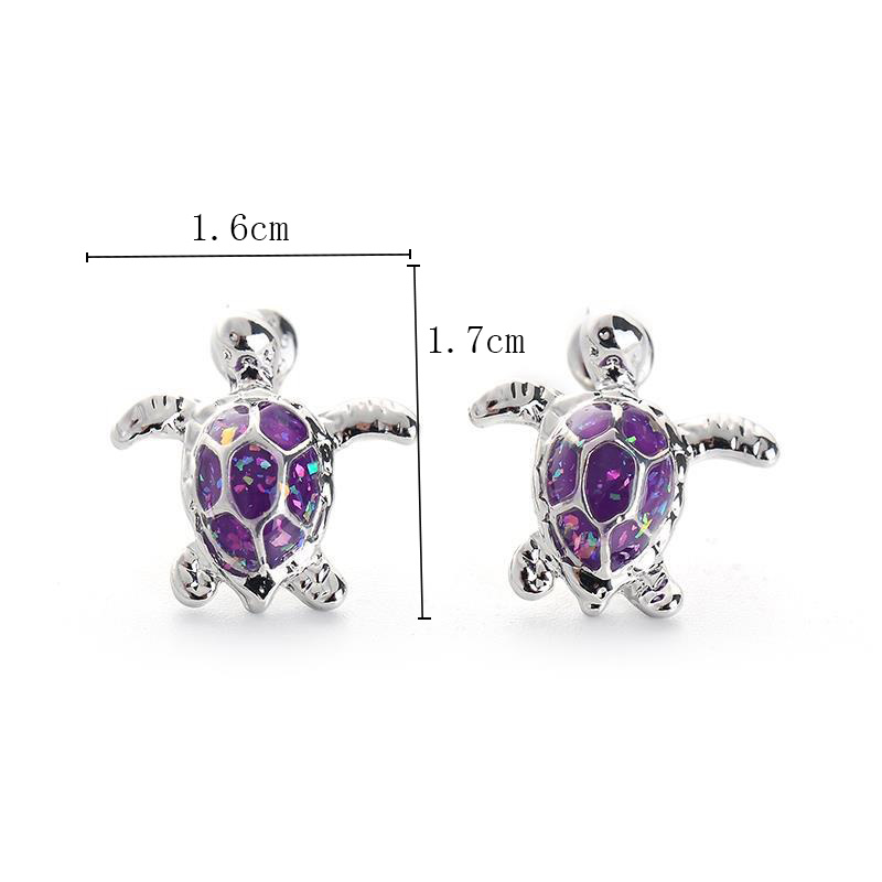 Fashion Cute Dripping Turtle Shape Alloy Stud Earrings display picture 1