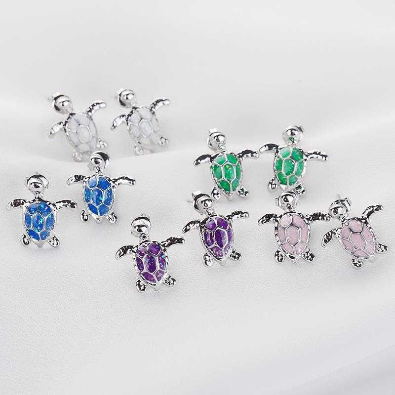 Fashion Cute Dripping Turtle Shape Alloy Stud Earrings display picture 2