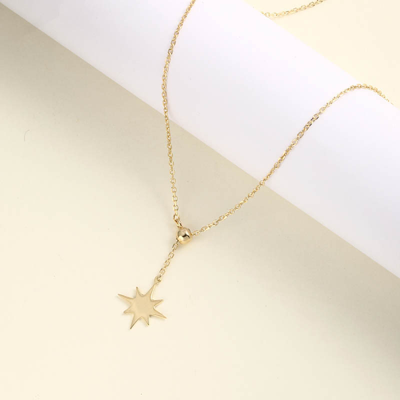 Fashion Metallic Eight Awn Star Shape Pendant S925 Sterling Silver Necklace display picture 1
