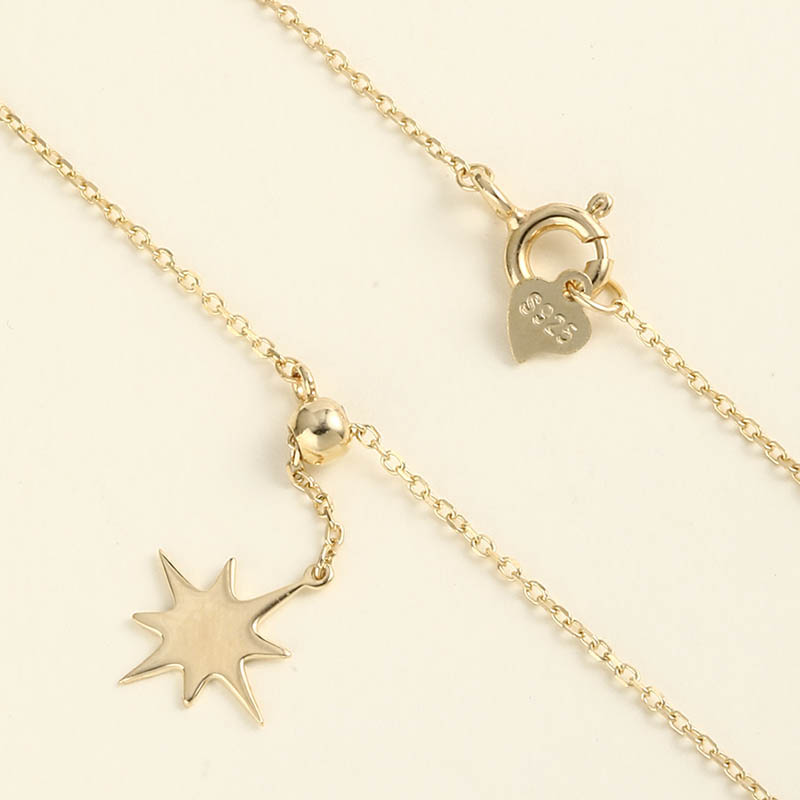 Fashion Metallic Eight Awn Star Shape Pendant S925 Sterling Silver Necklace display picture 3