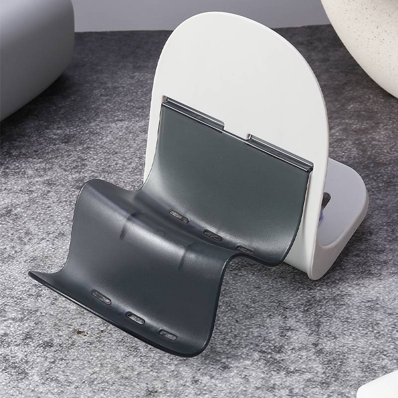 Fashion White Grey Solid Color Ripple Sucker Soap Holder display picture 4