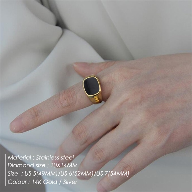 Fashion Simplicity Gold Flat White Shell Female Stainless Steel Ring display picture 1