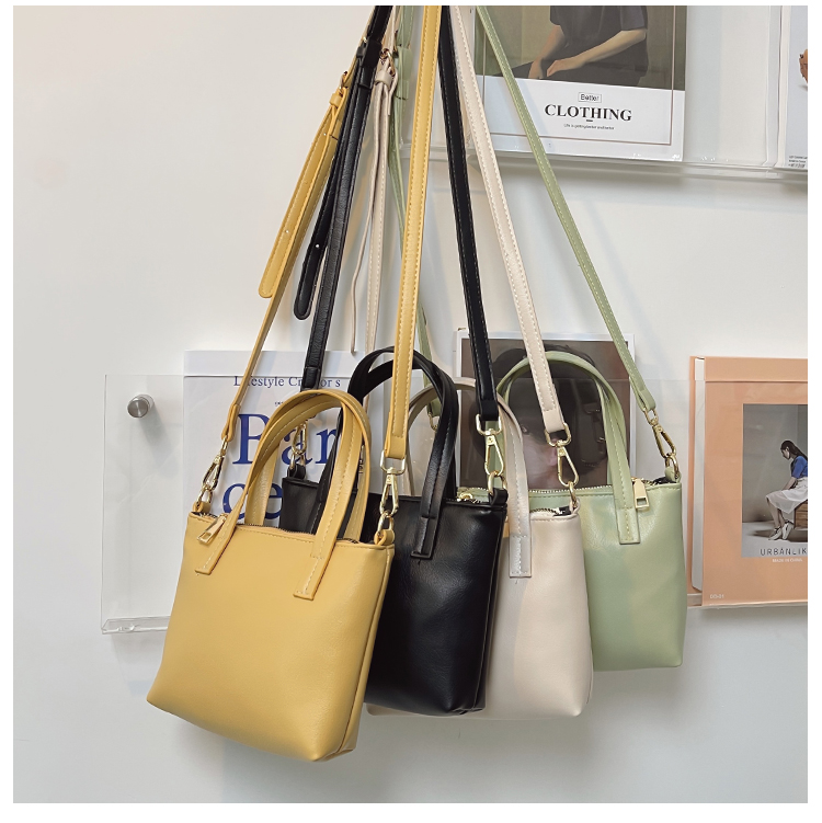 2022 New Fashion Commuter Hand-carrying Solid Color Crossbody Soft Leather Mini Bag display picture 1