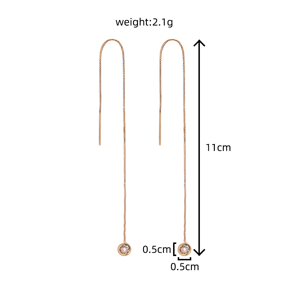 Fashion New Micro Inlaid Zircon Geometric Pendant Copper Earrings Eardrop Pairs display picture 7