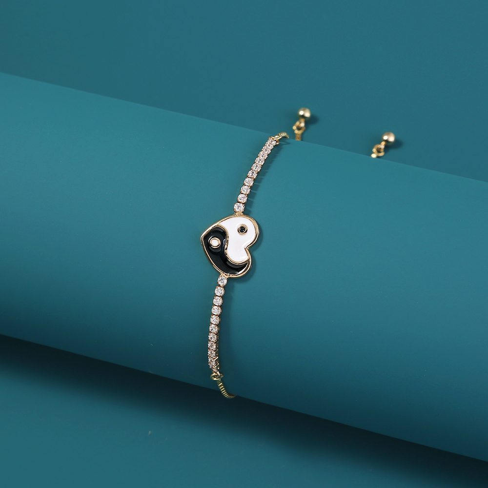 الأزياء جديد بسيط القلب هندسية مجوهرات الزركون سبائك سوار display picture 7