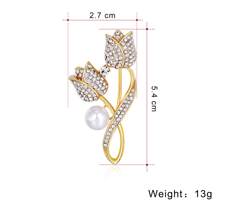 Fashion Tulip Shaped Flower Brooch Anti-exposure Suit Shirt Accessories display picture 1