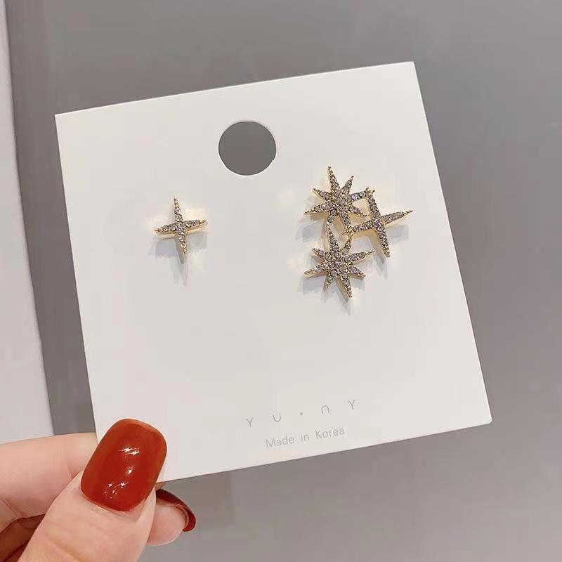 Fashion Full Diamond Hexagram Simple Women's Alloy Stud Earrings display picture 3