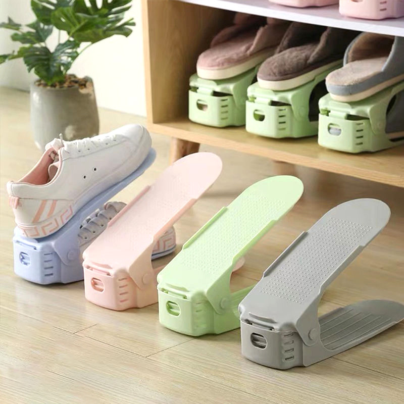 Double-couche Étagère À Chaussures En Plastique Maison Dortoir Armoire À Chaussures Étagère À Chaussures De Stockage Fantastique Étagère À Chaussures display picture 1