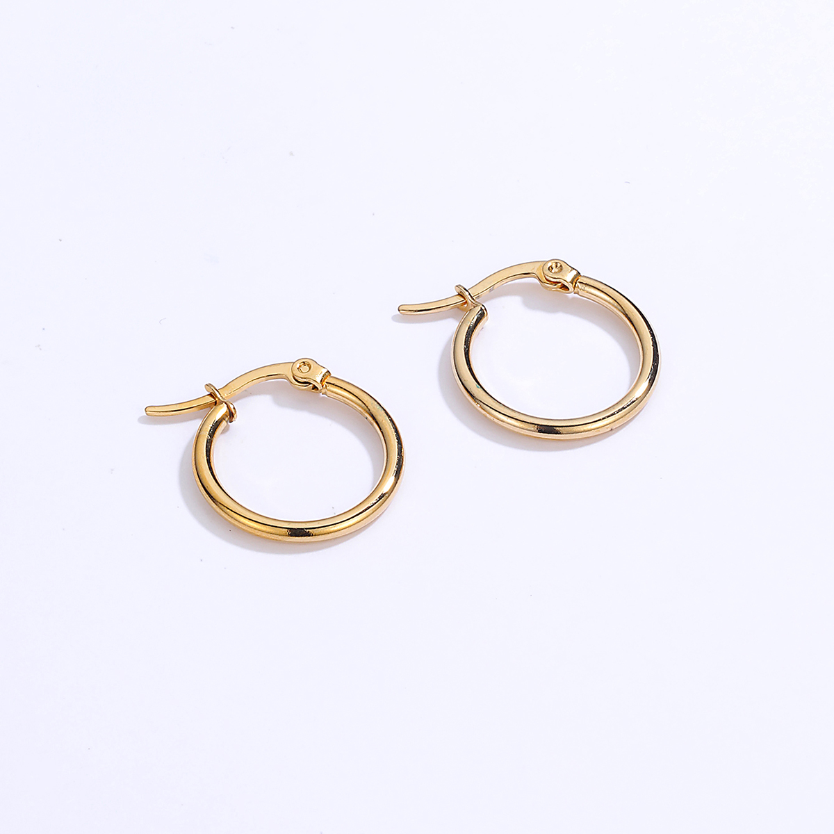 1 Pièce Rond Placage Acier Inoxydable 201 Plaqué Or 18K Des Boucles D'Oreilles display picture 2