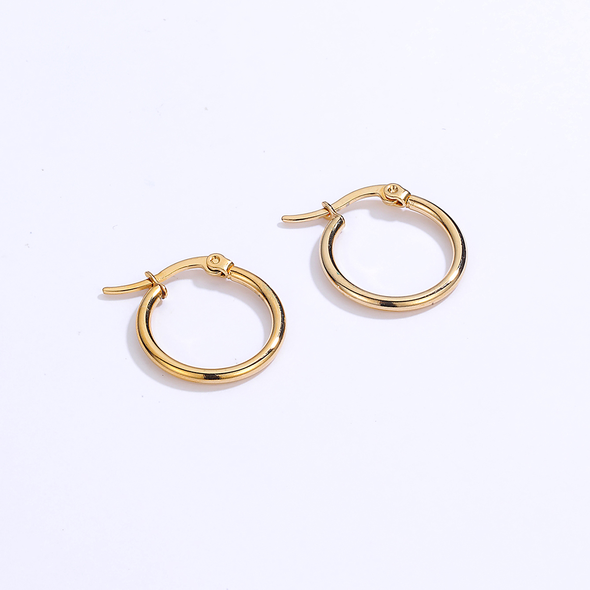 1 Piece Round Plating 201 Stainless Steel 18K Gold Plated Earrings display picture 2