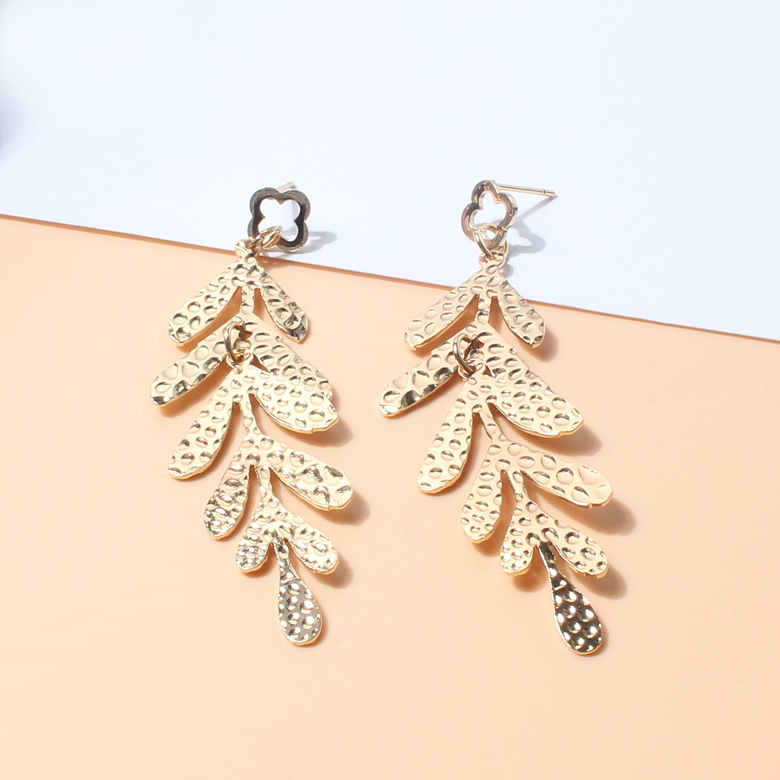 Ins Style Elegant Fashion Leaves Alloy Plating Women's Earrings display picture 3