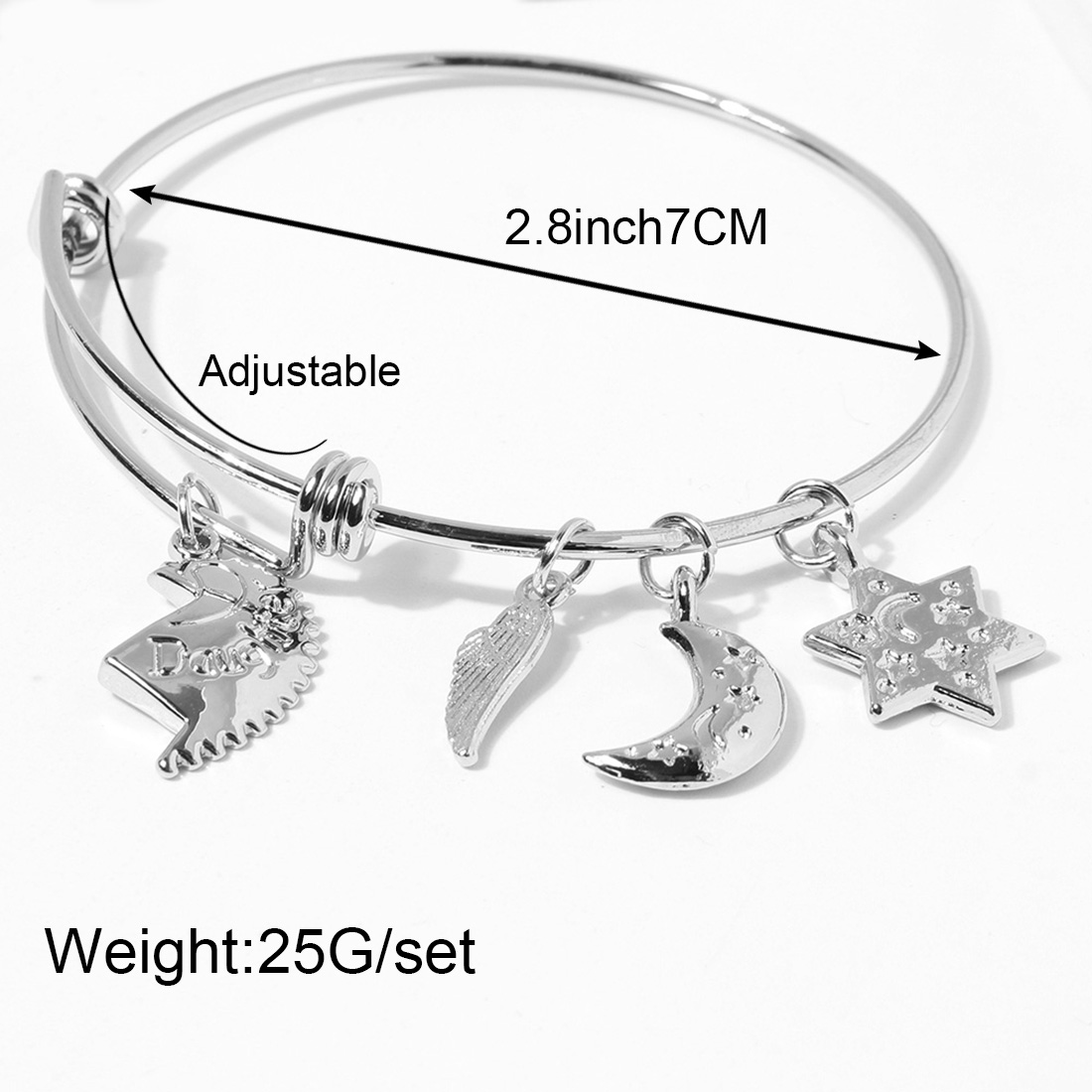Fashion Ornament Valentine's Day Star Moon Shaped Adjustable Alloy Bracelet display picture 1