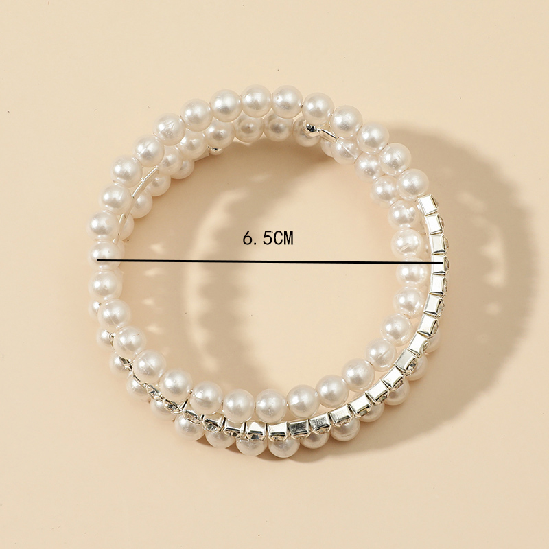 Mode Multi-couche Chic Géométrique Strass Perle Enroulement Bracelet display picture 4