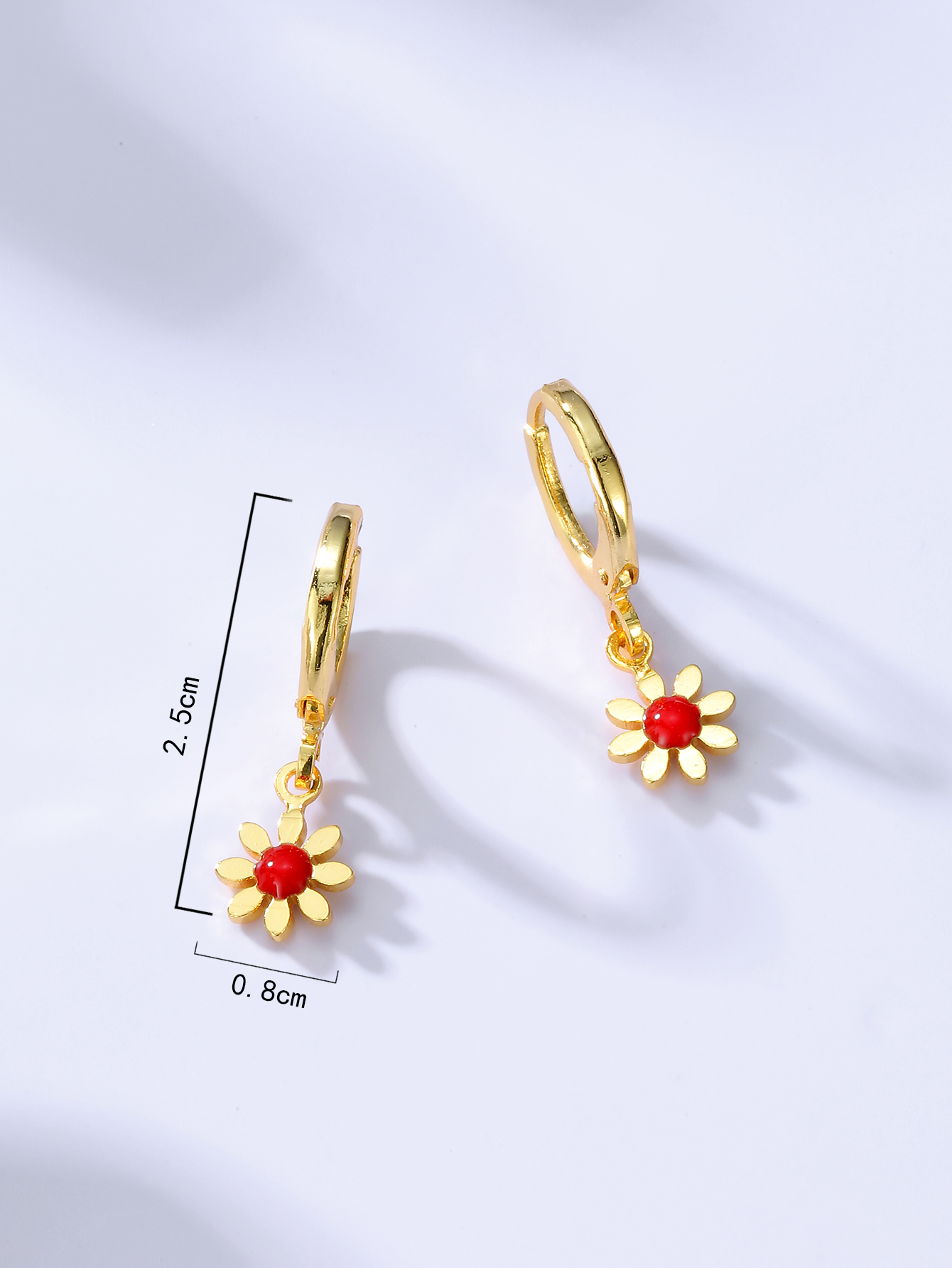 Clásico Simple Moda Flor Plateado Bling Oro Cobre Pendientes display picture 4