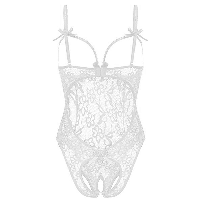 Europe And The United States New Sexy Lingerie Female Lace Sexy Hollow Open File Bow Sling Sexy Jumpsuit display picture 3