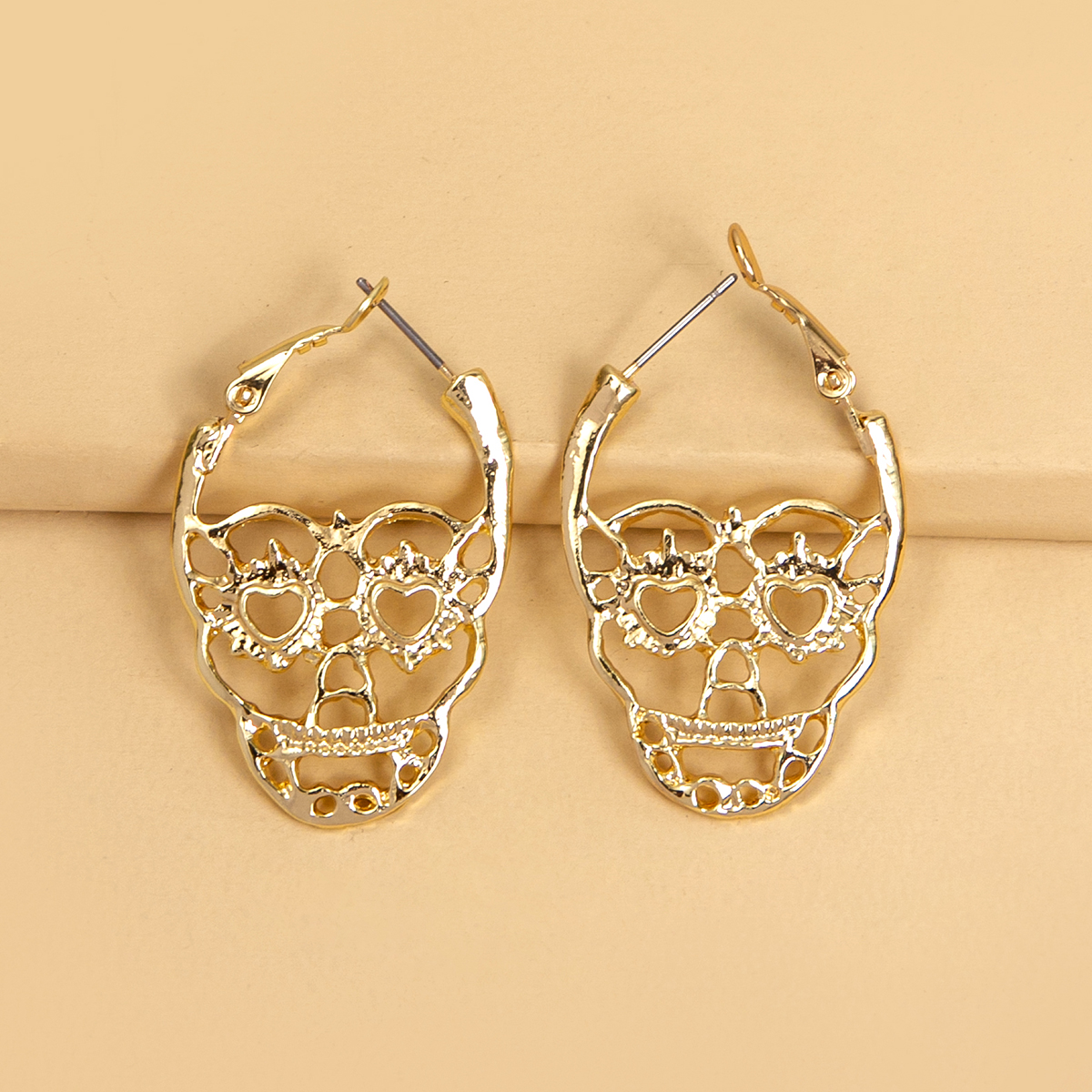 Ethnic Style Skull Alloy Hoop Earrings display picture 2