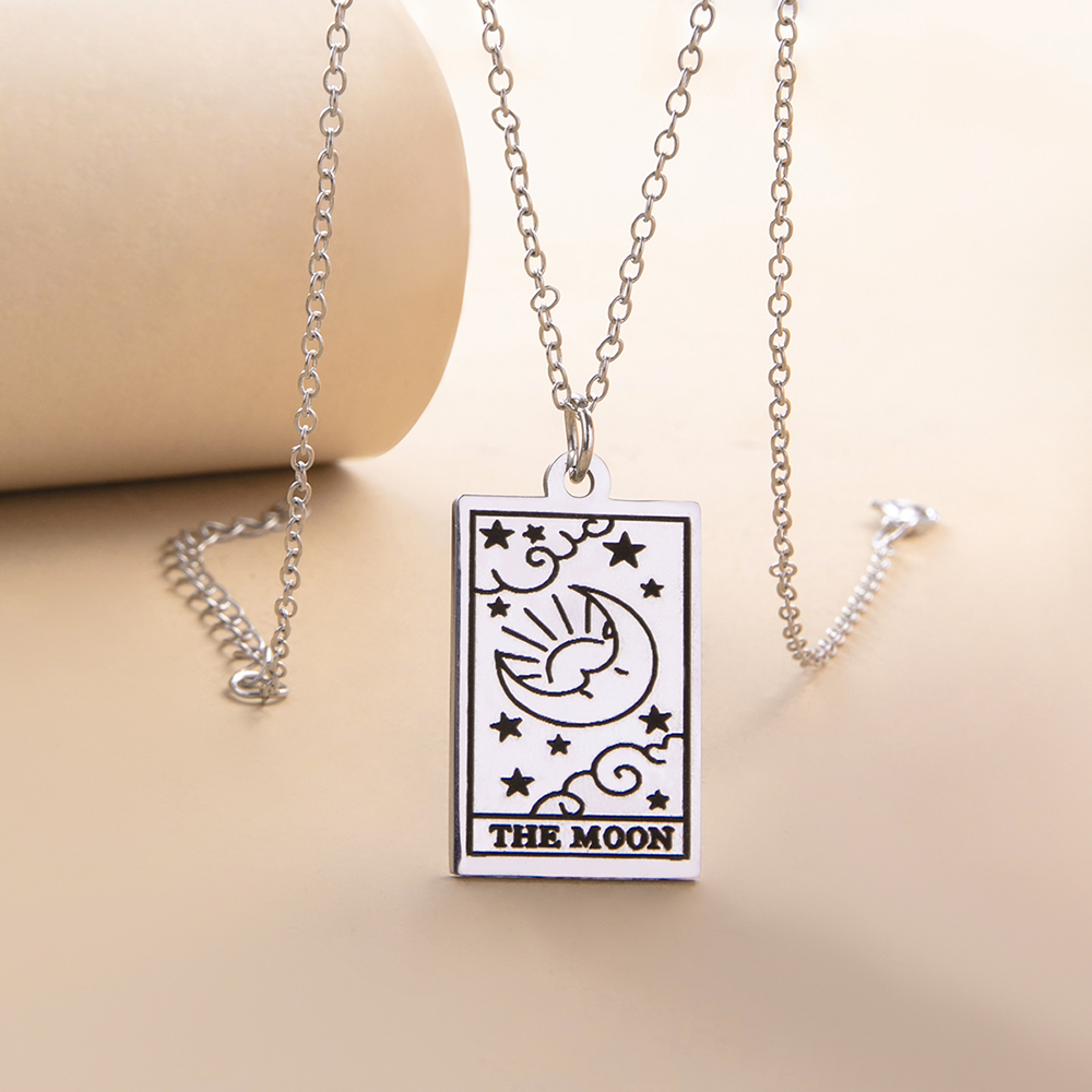 Stainless Steel Tarot Necklace display picture 1