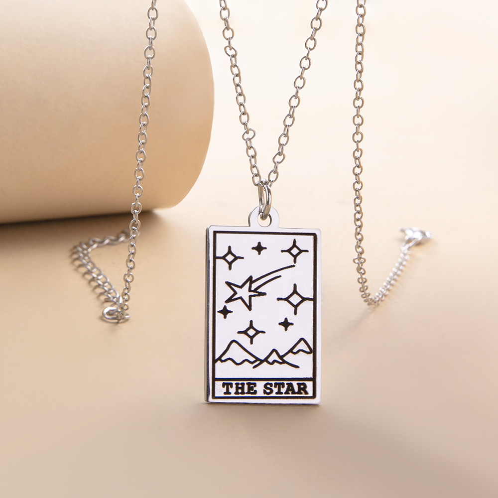 Stainless Steel Tarot Necklace display picture 5