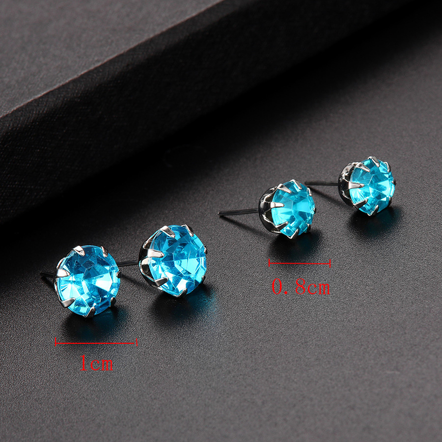 Water Machine Zircon 12 Pairs Of Stud Earrings Set display picture 1