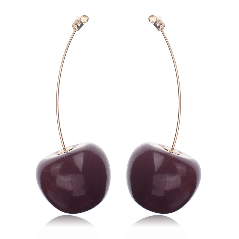 Sweet And Cute Cherry Earrings display picture 1