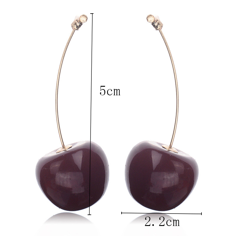 Sweet And Cute Cherry Earrings display picture 2