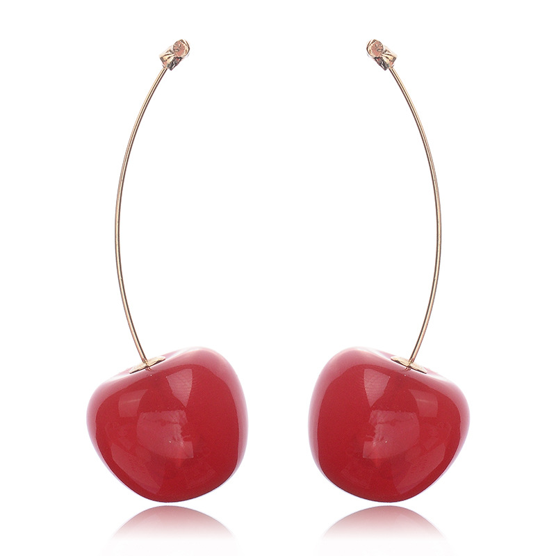 Sweet And Cute Cherry Earrings display picture 3