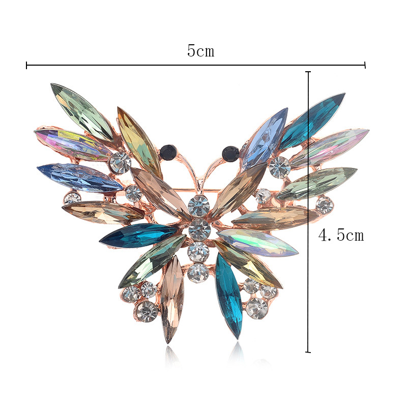 Broche De Mariposa Colorido Con Diamantes De Imitación De Cristal De Moda display picture 2