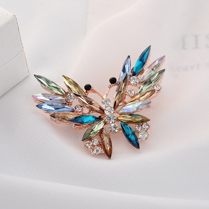 Fashion Crystal Rhinestone Colorful Butterfly Brooch display picture 6