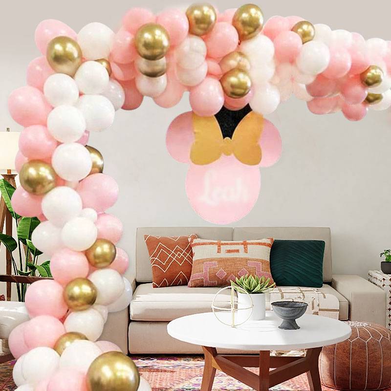 96pc Macaron Pink Gold Balloon Set Wedding Birthday Party Decorations Arrangement display picture 3