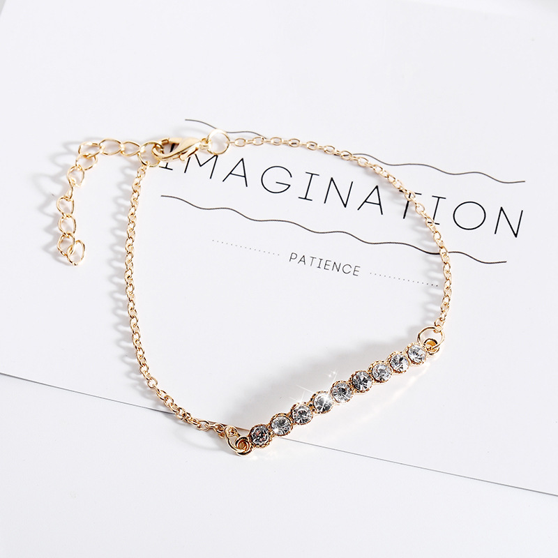 Fashion Ornament Simple Rhinestone Chain Shaped Alloy Bracelet display picture 3