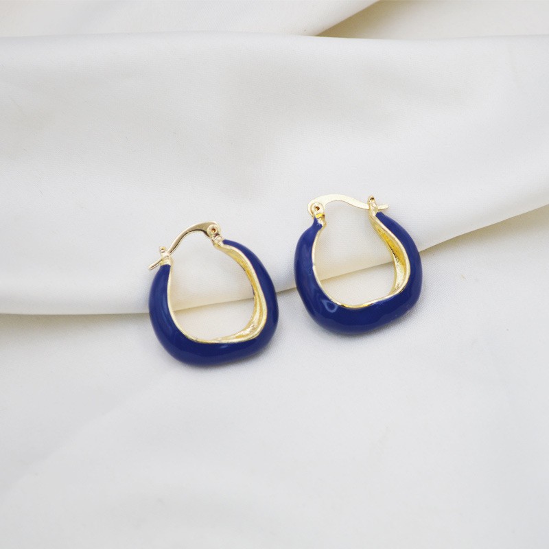 Ins Style Exaggerated Japanese Style Geometric Semicircle Round Alloy Stoving Varnish Plating No Inlaid Women's Earrings display picture 2