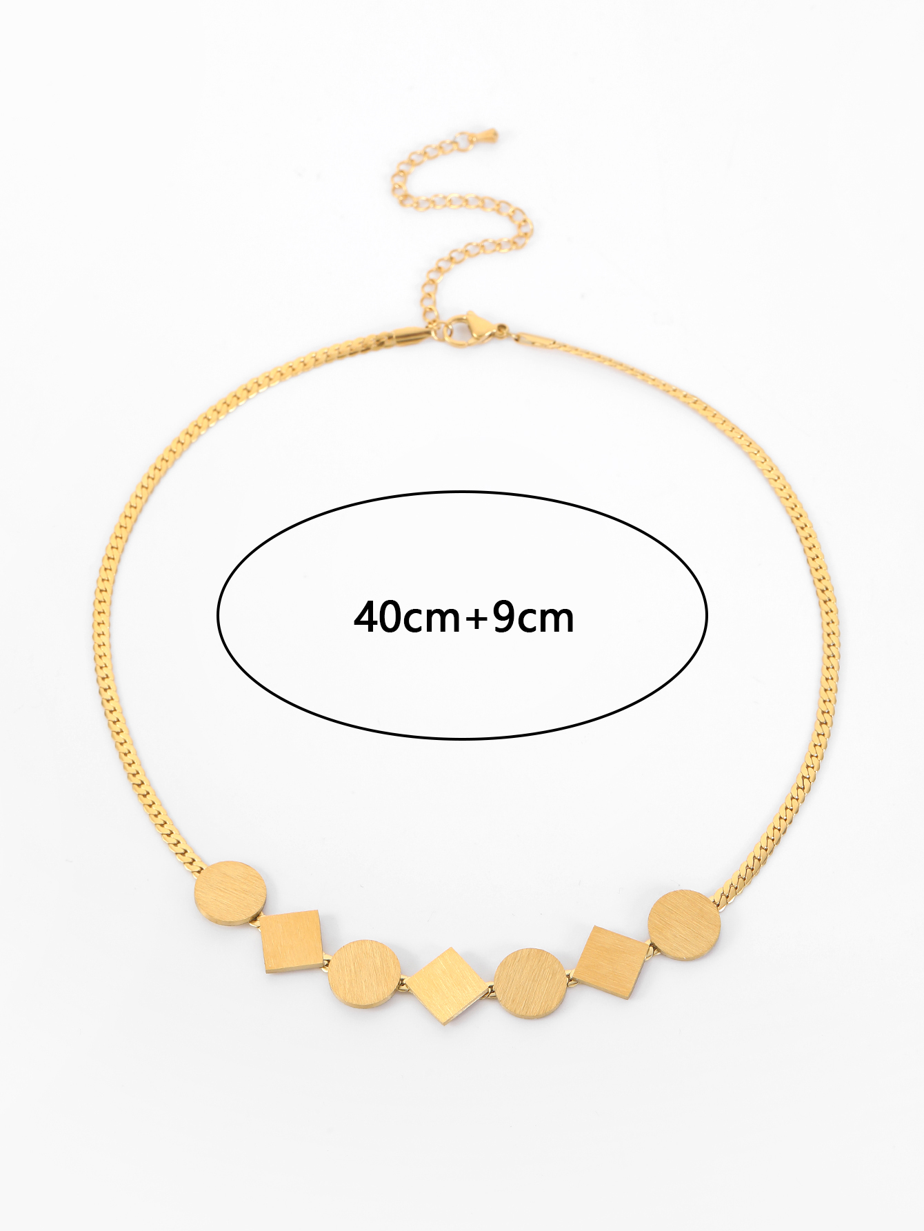 2022 New Style Round Square Stainless Steel 18k Gold Plating Snake Bone Chain Necklace display picture 2
