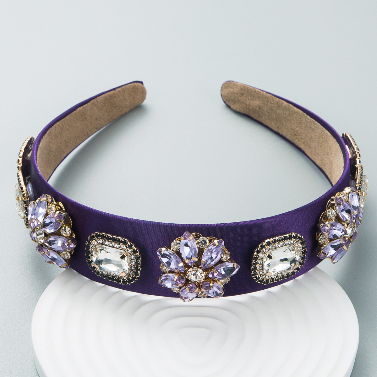 Fashion Baroque Vintage Flower Headband Rhinestone Glass Drill Hair Accessories display picture 2