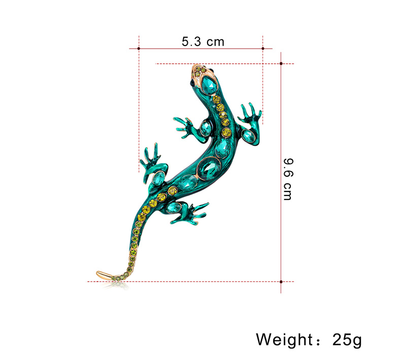 Fashion New Retro Alloy Diamond Lizard Gecko Four-claw Snake Diamond Brooch display picture 1