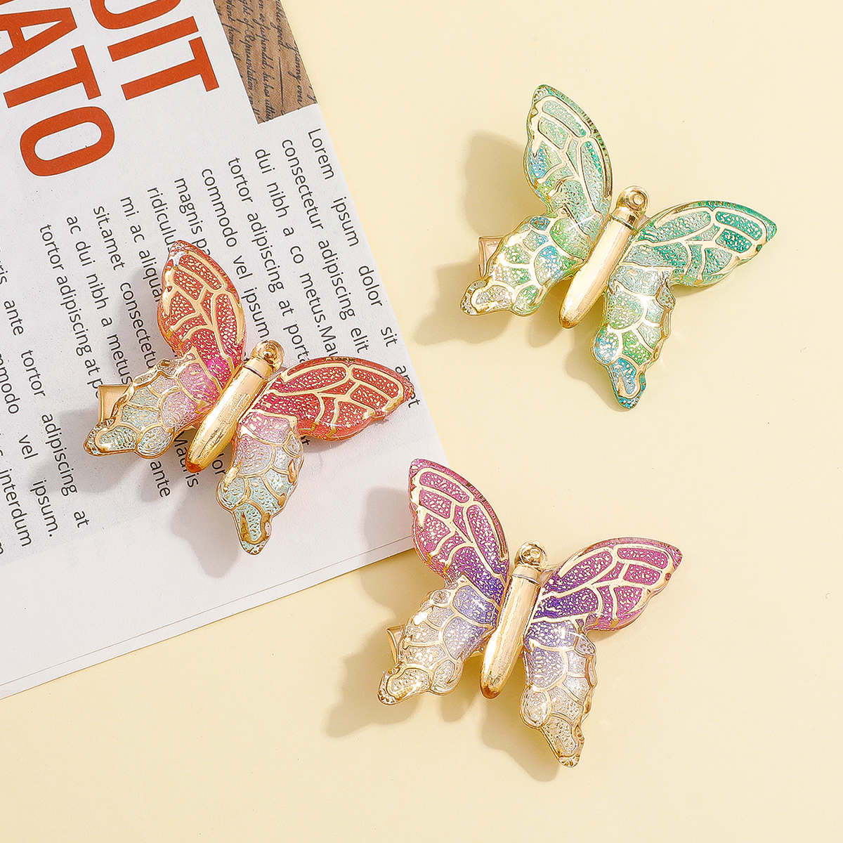 Fashion Creative Colorful Butterfly Shape Hair Clip Hair Accessories display picture 1