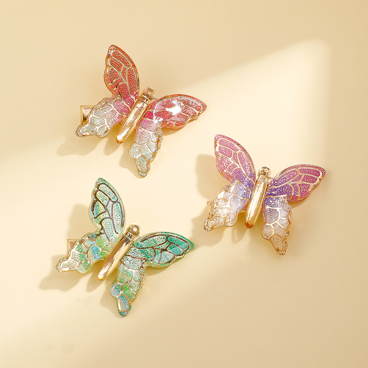 Fashion Creative Colorful Butterfly Shape Hair Clip Hair Accessories display picture 2