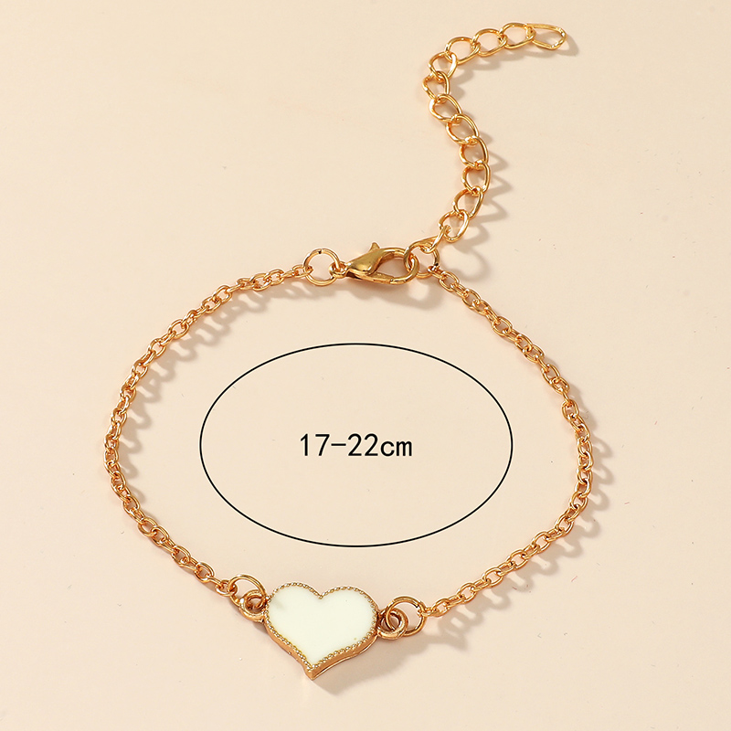 Mode Mignon Simple Gouttes D'huile En Forme De Coeur Alliage Bracelet display picture 4