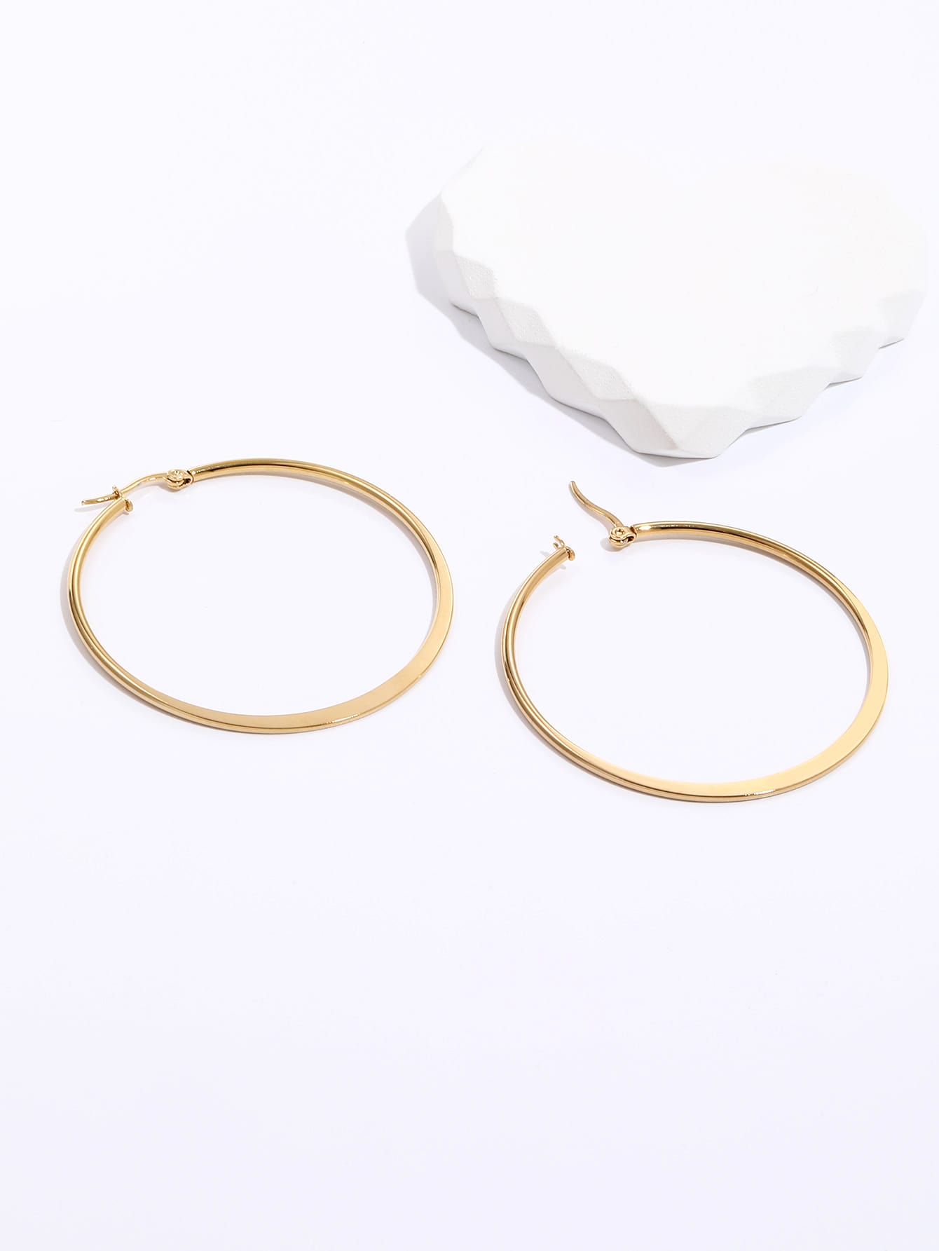 1 Piece Fashion Circle Plating 201 Stainless Steel 18K Gold Plated Earrings display picture 3