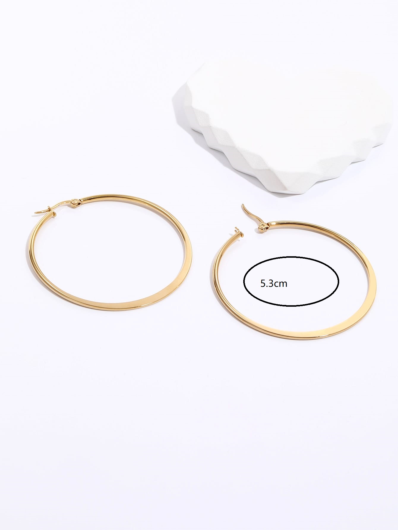 1 Piece Fashion Circle Plating 201 Stainless Steel 18K Gold Plated Earrings display picture 4