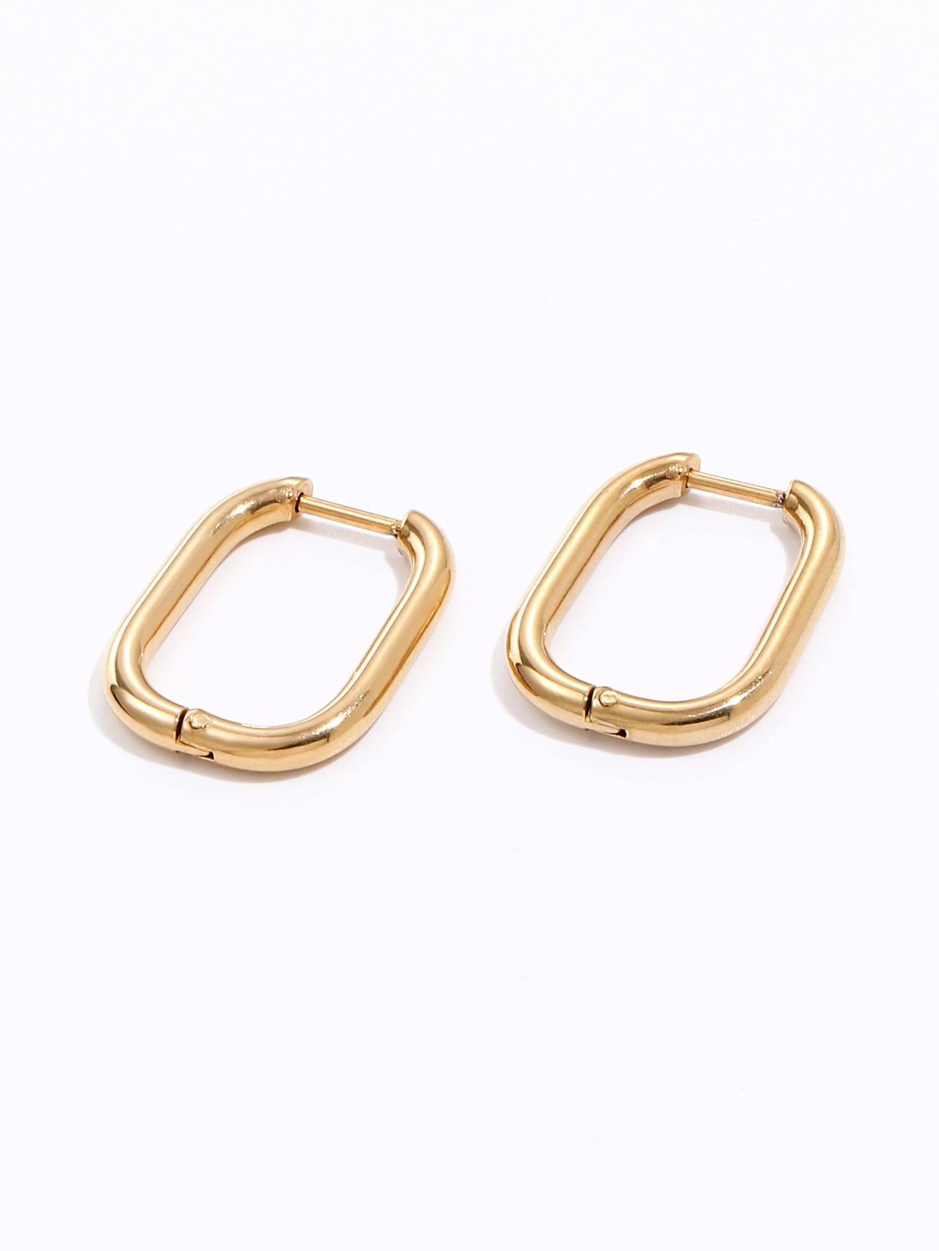 1 Piece Fashion Geometric Oval Plating 201 Stainless Steel 18K Gold Plated Earrings display picture 2